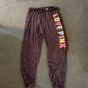Victoria Secret Pink Black Heather Lounge Pants size Medium